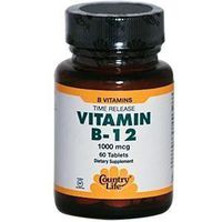 COUNTRY LIFE VITAMINS VITAMIN B-12,1000 MCG,TR, 60 TAB