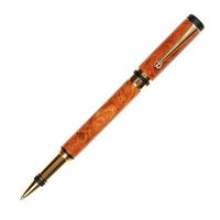 Elite Rollerball Pen - 24kt Gold - Afzilia Burl