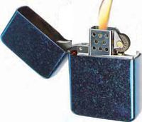 Vector KGM Thunderbird Vintage Lighter - Street Scratched Antique Blue Finish Hi Polish Chrome