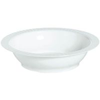 Plastic Bowls White 12-oz 24 Count