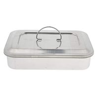 Flameer Surgical Instrument Box W/Lid, Made of Durable Stainless Steel, Perfect for medical use, tattoo, piercing, manicure. etc - 304 9Inch