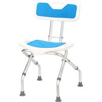 Lyqqqq Old Man Foldable Backrest Aluminum Bath Chair Disabled Pregnant Women Assistance Shower Chair Light Bathroom Anti-Skid Stool Bath Chair