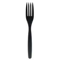 Party Essentials N100717 Heavy Duty Hard Plastic Disposable Forks, 7”, Black (Pack of 1000)