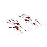 Bathroom Carpet,FTXJ 3PCS Blood Handprint Bathroom Toilet Three Piece Floor Mat Door Mat Bathroom Carpet (75cmX45cm, Multicolor E)