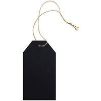 JAM PAPER Premium Gift Tags with Twine String - 4 1/4 x 2 3/8 - Black Kraft Recycled - 10/Pack