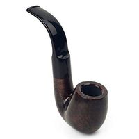 KoTag Tobacco Smoke Pipe Delicate Briar Pipe Hand Smoking Pipe Curved Pipe Pipe Filter Pipe Brown Tobacco Pipe Gift Pack for Elders for Men and Women (Color : Wood, Size : 12x2x4cm)