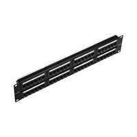 NavePoint 48-Port Cat5E UTP Unshielded Patch Panel for 19-Inch Wallmount Or Rackmount Ethernet Network 2U Black