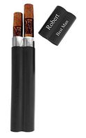 Gifts Infinity Personalized Black Dual Stainless Steel Cigar Holder Free Engraving