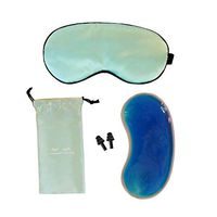 Natural Silk Sleep Mask Set in Aqua Mint