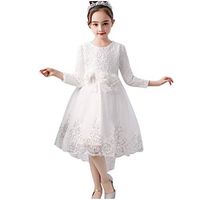 Driuankeji Girls Flower Dress Sequin Mesh Birthday Party Wedding Tulle Dress Princess Pageant Gown White