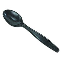 Dixie Individually Wrapped 6" Heavy-Weight Polypropylene Plastic Teaspoon by GP PRO (Georgia-Pacific), Black, PTH53C, (Case of 1,000)