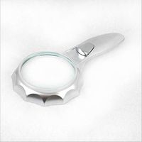 Handheld Glass Magnifier with 6 LED Lights 4X HD Lens Eye Protection Old Man Reading Illuminated Magnifying Glass