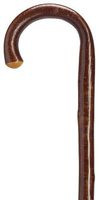 Walking Cane Men's Crook Genuine Hazelwood Cane (Golden Color) with Natural bark Wood Cane 36" Long with Rubber tip