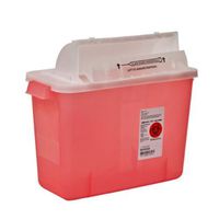Covidien 8534SA SharpSafety Safety in Room Sharps Container Counterbalance Lid, 2 gal Capacity, Transparent Red (Pack of 10)