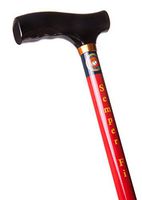 Highly Durable Aluminum Walking Cane with Fritz Handle, Straight and Adjustable, US Marine"Semper Fi" Design, Red, 39-inch Maximum Height