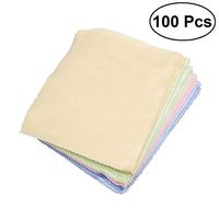 INTBUYING Microfiber Cleaning Cloth 5x5 Inch (100 Pack), Lint Free Cleaner for Camera Lens, Eyeglasses, Tablets, Cell Phone TV Screens