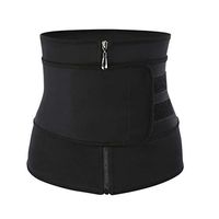 Healifty Waist Trainer Slimming Body Shaper Belt Sport Waist Trimmer Compression Belly Weight Loss Body Shapers Shapewear - Size L(Black)