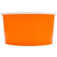 [50 Count] Orange Paper Ice Cream Cups - 4 oz Small Dessert Bowls - Comes In Many Colors & Sizes! Frozen Dessert Supplies