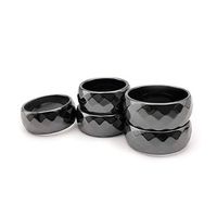 Morchic Magnetic Hematite Multi-Faceted Rings for Women Men, Therapy Arthritis Anxiety Pain Relief, Balance Root Chakra 10mm (Pack of 5 Pcs Mixed Size)