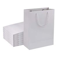 Sdootjewelry White Paper Bags with Handles, 36 Pack Heavy Duty White Kraft Paper Gift Bags Matte Tote Paper Bags, 9.8 x 4.3 x 13" Shopping Bags, Kraft Bags, Retail Bags, Party Bags