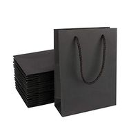 Sdoot Black Gift Bags, 24Pcs 4.7’’ x 2.2’’ x 6.3’’ Black Kraft Paper Bags with Handles, Paper Shopping Bags, Kraft Bags, Retail Bags, Party Bags