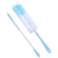 ANDALUS 16” Long Bottle Brush & Straw Cleaning Brush Set | Easily Wash Long Narrow Neck Bottles Including Tea Kettles, Baby Bottles, Glass Jugs, Hydroflask, Thermos and Straws (2 pcs)