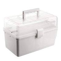 YIFAN 3 Tier Medical Box Organizer with Handle Large, Family Emergency First Aid Kit Box Empty for Medical Supplies, Plastic Medicine Storage Containers with Lid