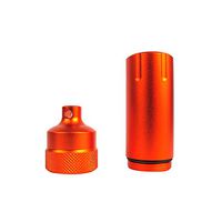 qiguch66 Waterproof Pill Case Box Bottle Container Metal Pill Box Case Stainless Steel Pill Organizer for Outdoor Travel Hiking Emergency Gear Orange
