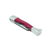 3-n-1 Tobacco Pipe Tool - Rosewood and Stainless Steel. 3 in 1 Tool Features a Pipe Chamber Reamer, Bowl Spike and Reinforced Tamper (Red)