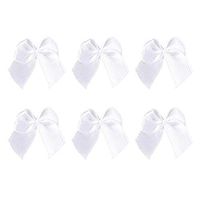 SUPVOX 100pcs Small Satin Ribbon Bows Grosgrain Hair Bows Embellishment for DIY Craft (White)
