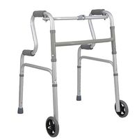 Walker Two-Wheeled Walker Assists The Elderly Walking Support Frame Foldable Lightweight Walker FANJIANI