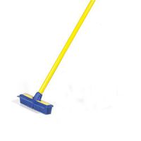 Smart Broom  4003-99S 9" Multi-Purpose Squeegee Broom with 37" Straight Handle in Blue/ Yellow, ( Pack of 3)
