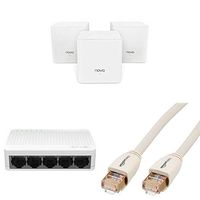 NOVA MW3 3-Pack, Mesh Wi-Fi System (x1) Bundle with Tenda S105, 5-Port Fast Ethernet Splitter (x1)