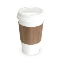 Paper Hot Cups with Lids and Cup Sleeves,16oz White Cups, Qty of 50