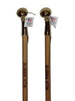 Walking Cane - Bubba Stik Texas Style Walking Stick Made of Stained Tennessee Hardwood and Topped with a Brass Hame Handle From a Real Horse Collar Harness. Made in Texas By Real Texans. (39" Bubba Stik w/ Logo and Brass Handle, Oak Finish)