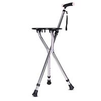 QinnLiuu Walking Stick Foldable Walking Canes Flat Folding Seat Stick with Ergonomic Handle Levels for Seniors Disabled and Elderly Cane