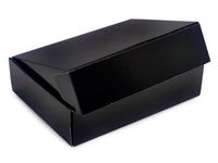 Decorative Shipping Boxes - Black Gourmet Shipping Boxes 12x9x3" Auto Lock Boxes - (2 Packs; 6 Boxes Per Pack) - WRAPS-53BK