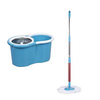 MOP THBEIBEI Spinning and Bucket Cleaning Set 360 Degree Spinning Hand Pressure Double Drive Household Blue Head2