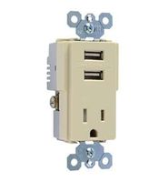 Legrand Tm8usbicc6 Pass & Seymour Usb Charger With Tamper-Resistant Recepticle, Ivory