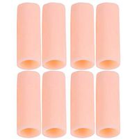 Healifty 2x5cm Gel Finger Covers Finger Protector Sleeves Separators Protector 8pcs(Open S Apricot)