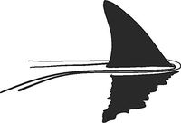 hBARSCI Shark in The Water Vinyl Decal - 5 Inches - for Cars, Trucks, Windows, Laptops, Tablets, Outdoor-Grade 2.5mil Thick Vinyl - Matte Black