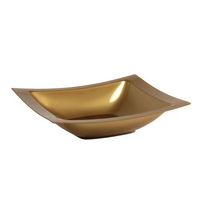 Lillian Tablesettings 10 Count Rectangular Plastic Bowls, 5-Ounce, Gold