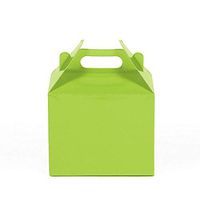 12CT (1 Dozen) Small Biodegradable Kraft/Craft Favor Treat Gable Boxes (Small, Lime Green)