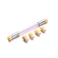 Nail Art Tools,Putars Fashion Set Glitter Powder Picking Dotting Gradient Pen Brush + 6 Sponge Nail Art Tools (F)