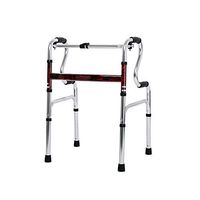 PIWYHOW Adult Height Adjustable Folding Walker, Portable Aluminum Elderly Rehabilitation Standing Aid, Compact Lightweight Walking Frame, Silver