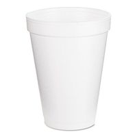 Dart 12J12 Foam Drink Cups, 12oz, White, 25 per Bag (Case of 40 Bags)