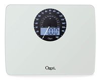 Ozeri Rev Digital Bathroom Scale with Electro-Mechanical Weight Dial, White