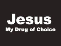 Jesus My Drug of Choice Christian Decal Vinyl Sticker|Cars Trucks Vans Walls Laptop| White |7.5 x 3 in|CCI1232