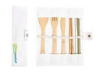 Bamboo Utensils Bamboo Cutlery Set | Travel Utensils With Case | Travel-Friendly Bamboo Silverware | Reusable Fork, Knife, Spoon Set With Bamboo Straws | Portable Utensils