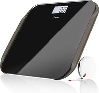 Enther Digital Weight Scale Bathroom Scale for Body Weight with Step-on Technology 4 High Precision Sensors Tempered Glass Large Backlit LCD Display Body Tape Measure Included 400lb/180kg/28st